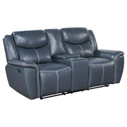 Sloane Upholstered Reclining Living Room Set Blue