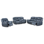 Sloane Upholstered Reclining Living Room Set Blue