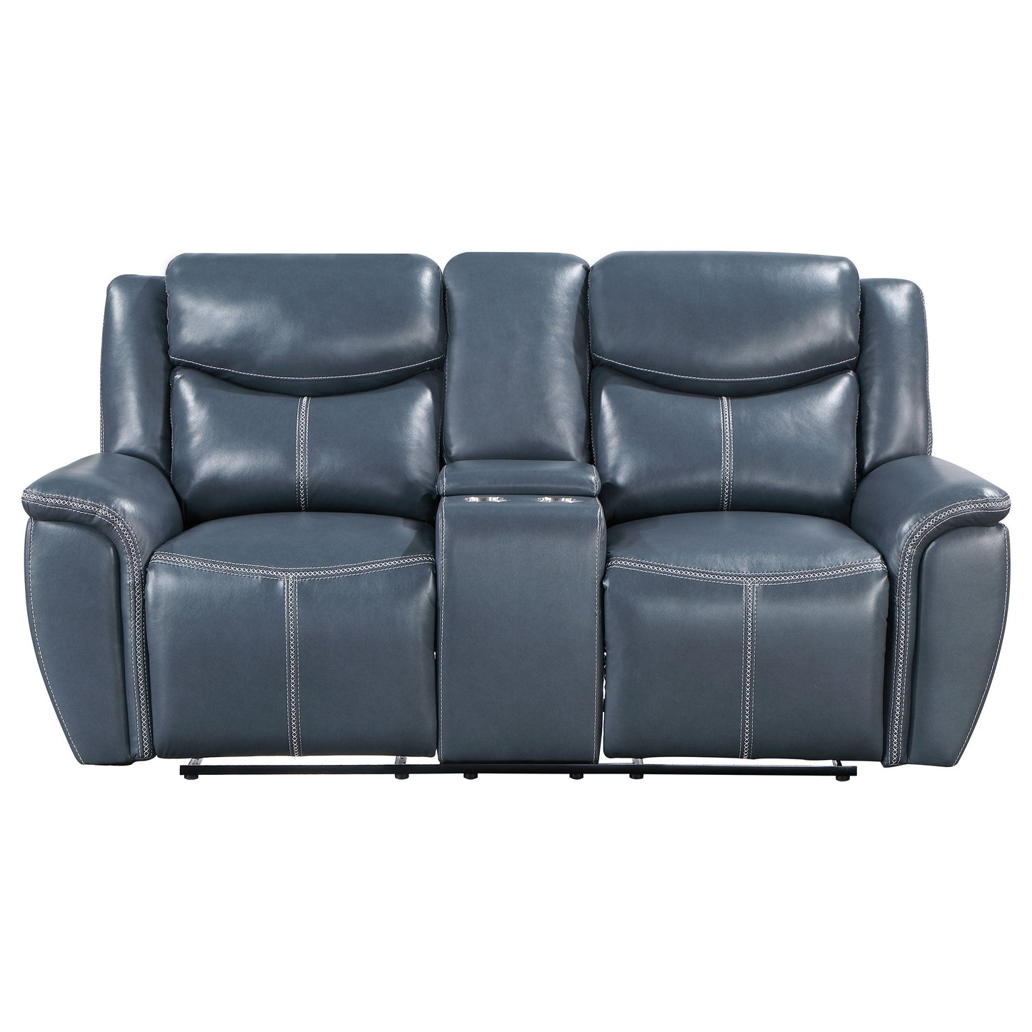 Loveseat reclinable con brazos acolchados y tapizado Sloane azul