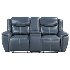 Loveseat reclinable con brazos acolchados y tapizado Sloane azul