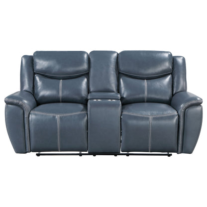 Loveseat reclinable con brazos acolchados y tapizado Sloane azul