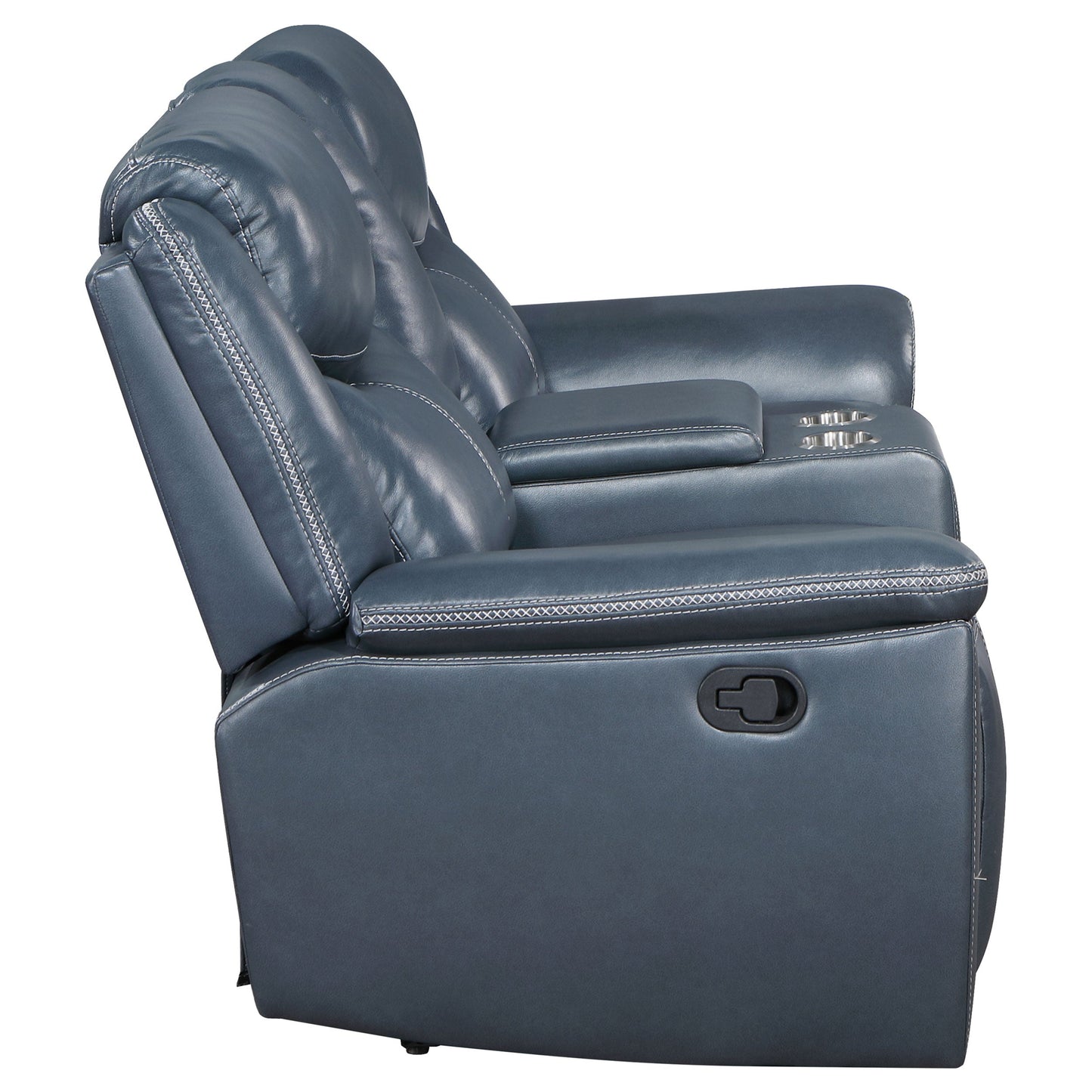 Loveseat reclinable con brazos acolchados y tapizado Sloane azul
