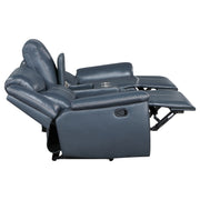 Loveseat reclinable con brazos acolchados y tapizado Sloane azul