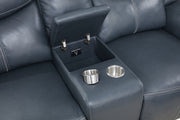 Loveseat reclinable con brazos acolchados y tapizado Sloane azul