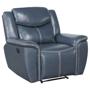 Sillón reclinable Sloane con brazos acolchados y tapizados, color azul