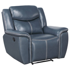 Sillón reclinable Sloane con brazos acolchados y tapizados, color azul