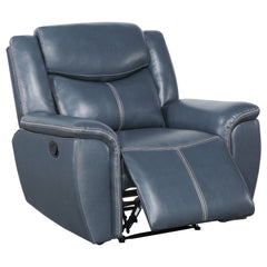 Sillón reclinable Sloane con brazos acolchados y tapizados, color azul
