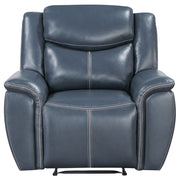 Sillón reclinable Sloane con brazos acolchados y tapizados, color azul