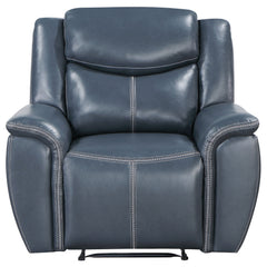 Sillón reclinable Sloane con brazos acolchados y tapizados, color azul