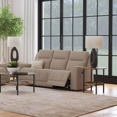 Sofá reclinable móvil tapizado Brentwood en color carbón oscuro