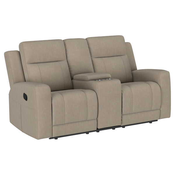 Loveseat reclinable con movimiento tapizado Brentwood en color topo