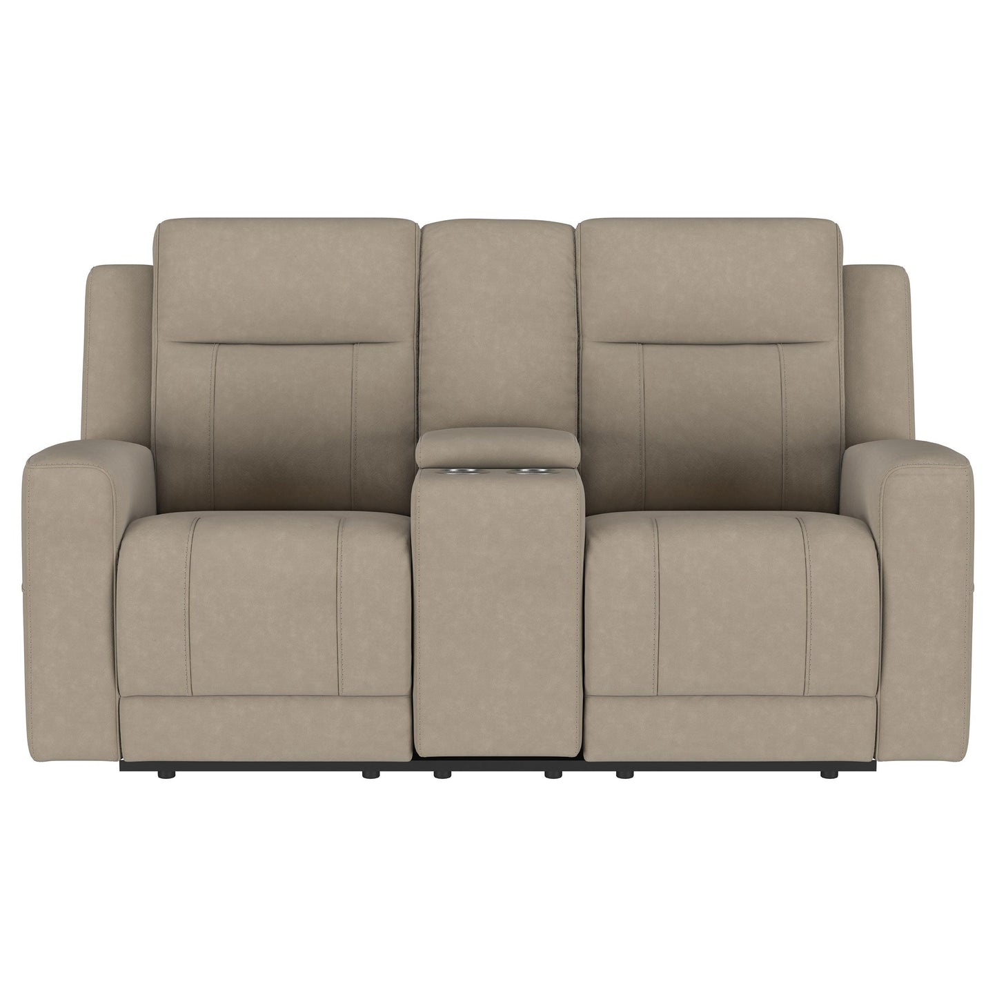 Loveseat reclinable con movimiento tapizado Brentwood en color topo
