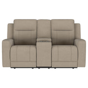 Brentwood Upholstered Motion Reclining Loveseat Taupe
