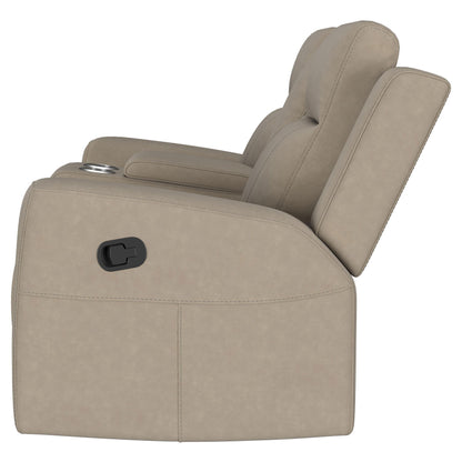 Loveseat reclinable con movimiento tapizado Brentwood en color topo