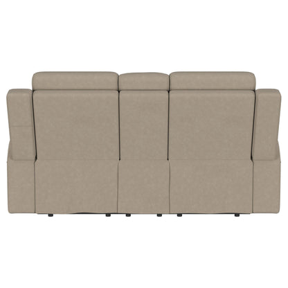 Loveseat reclinable con movimiento tapizado Brentwood en color topo