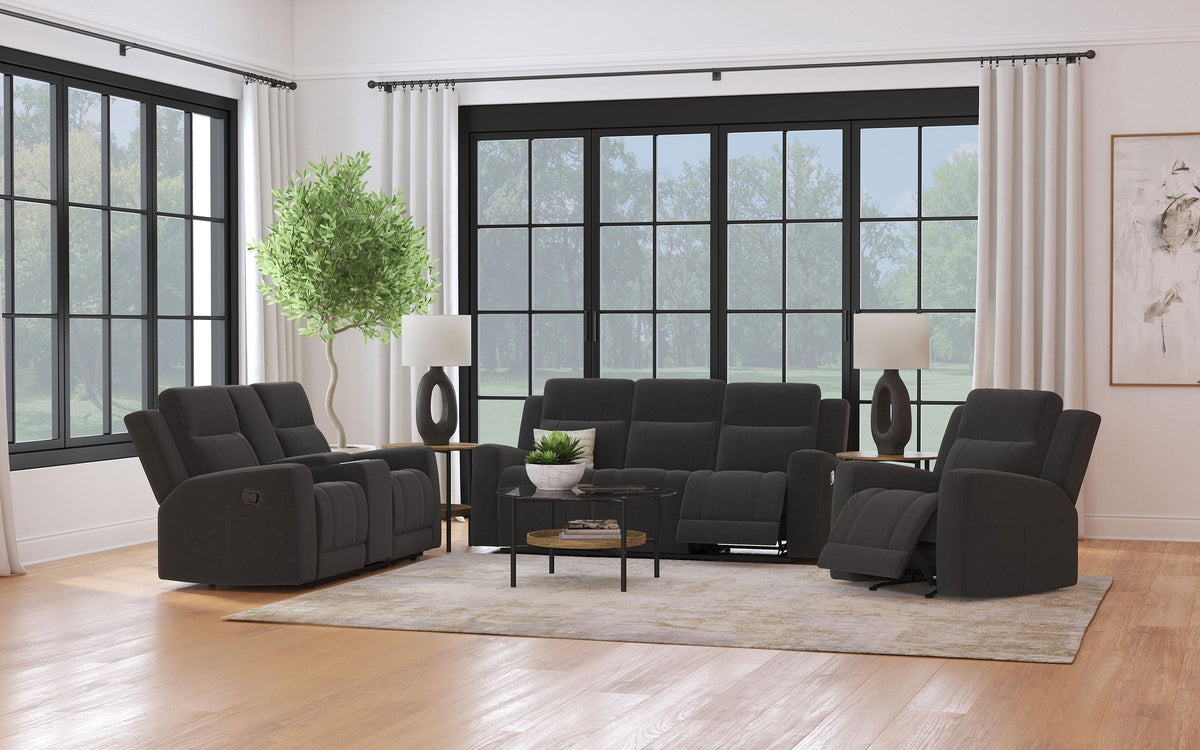 Conjunto de sofá reclinable tapizado Brentwood color carbón