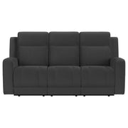 Sofá reclinable móvil tapizado Brentwood en color carbón oscuro
