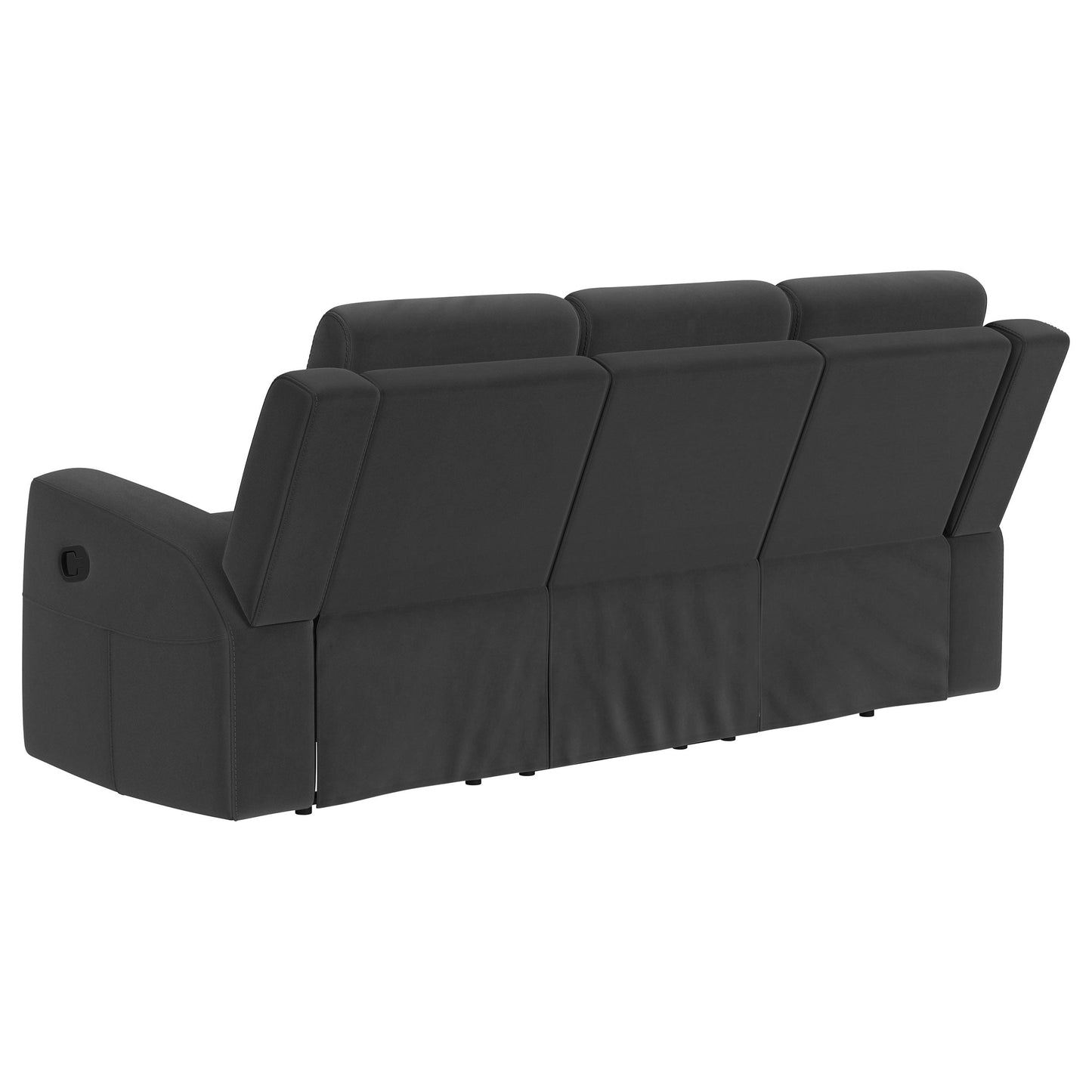 Sofá reclinable móvil tapizado Brentwood en color carbón oscuro