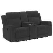 Loveseat reclinable con movimiento tapizado Brentwood en color topo