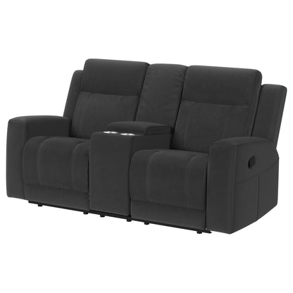 Loveseat reclinable con movimiento tapizado Brentwood en color topo