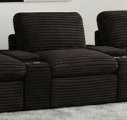 Collins Modular Power Armless Recliner Chocolate Brown