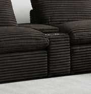Collins Upholstered Modular Storage Console Chocolate Brown