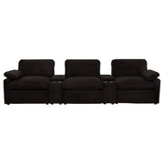 Collins 5-Piece Power Reclining Home Theater Seating Chocolate Brown