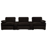 Collins 5-Piece Power Reclining Home Theater Seating Chocolate Brown