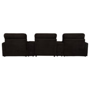 Collins 5-Piece Power Reclining Home Theater Seating Chocolate Brown