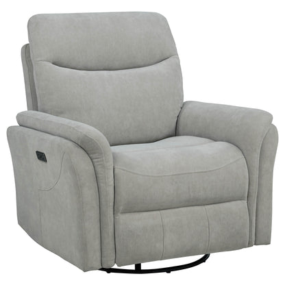Adler Upholstered Power Swivel Glider Recliner