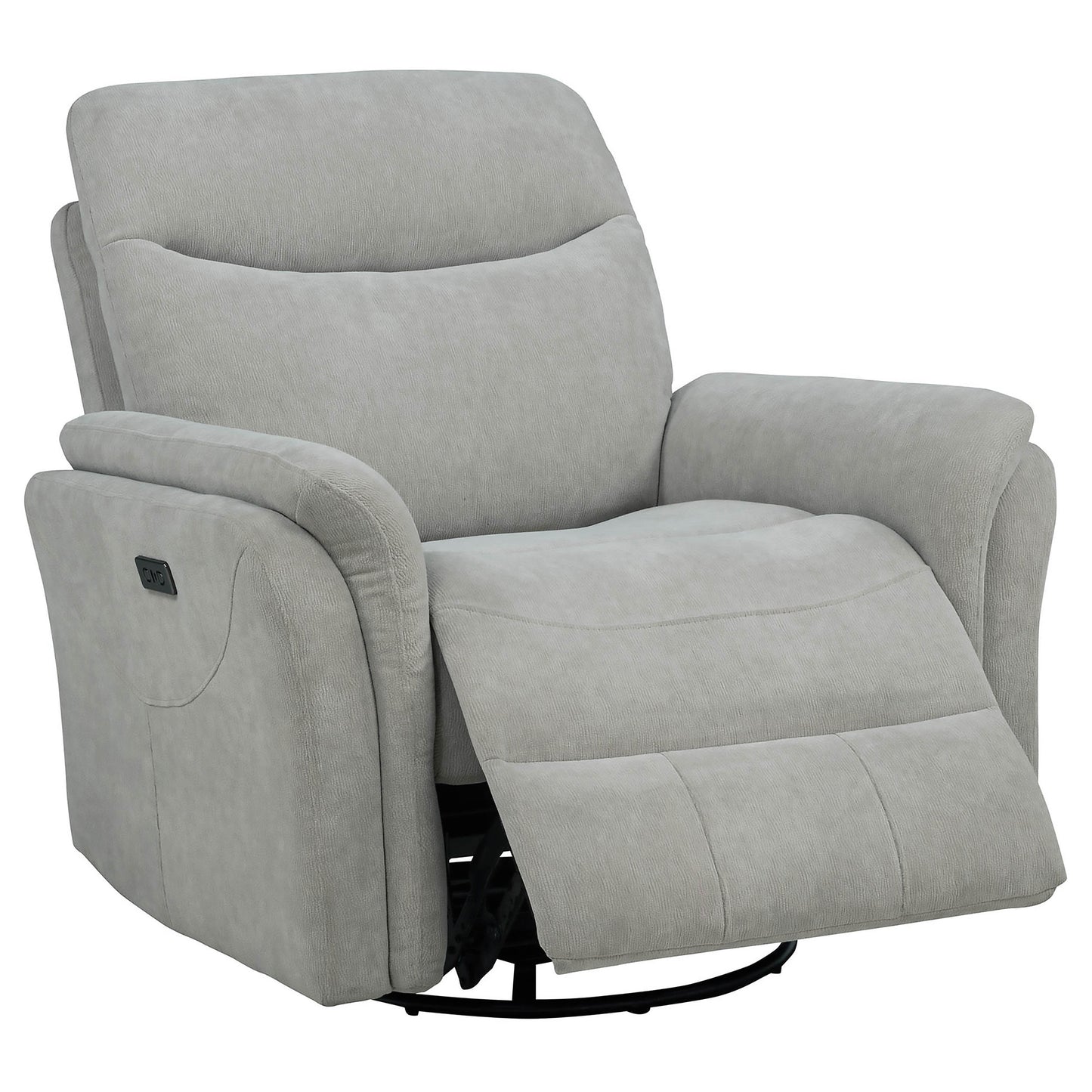 Adler Upholstered Power Swivel Glider Recliner