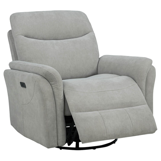 Adler Upholstered Power Swivel Glider Recliner