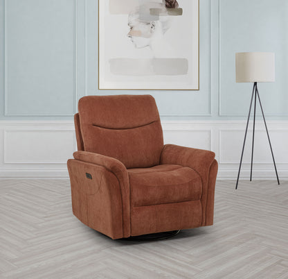 Adler Upholstered Power Swivel Glider Recliner
