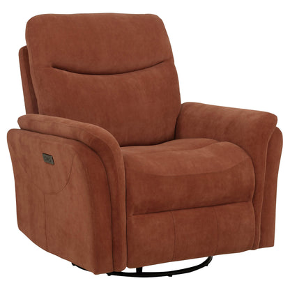 Adler Upholstered Power Swivel Glider Recliner