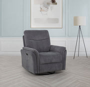 Adler Upholstered Power Swivel Glider Recliner