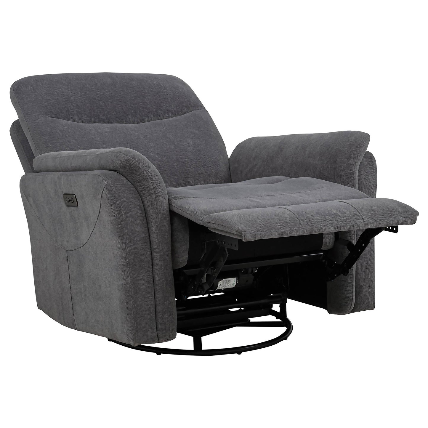 Adler Upholstered Power Swivel Glider Recliner