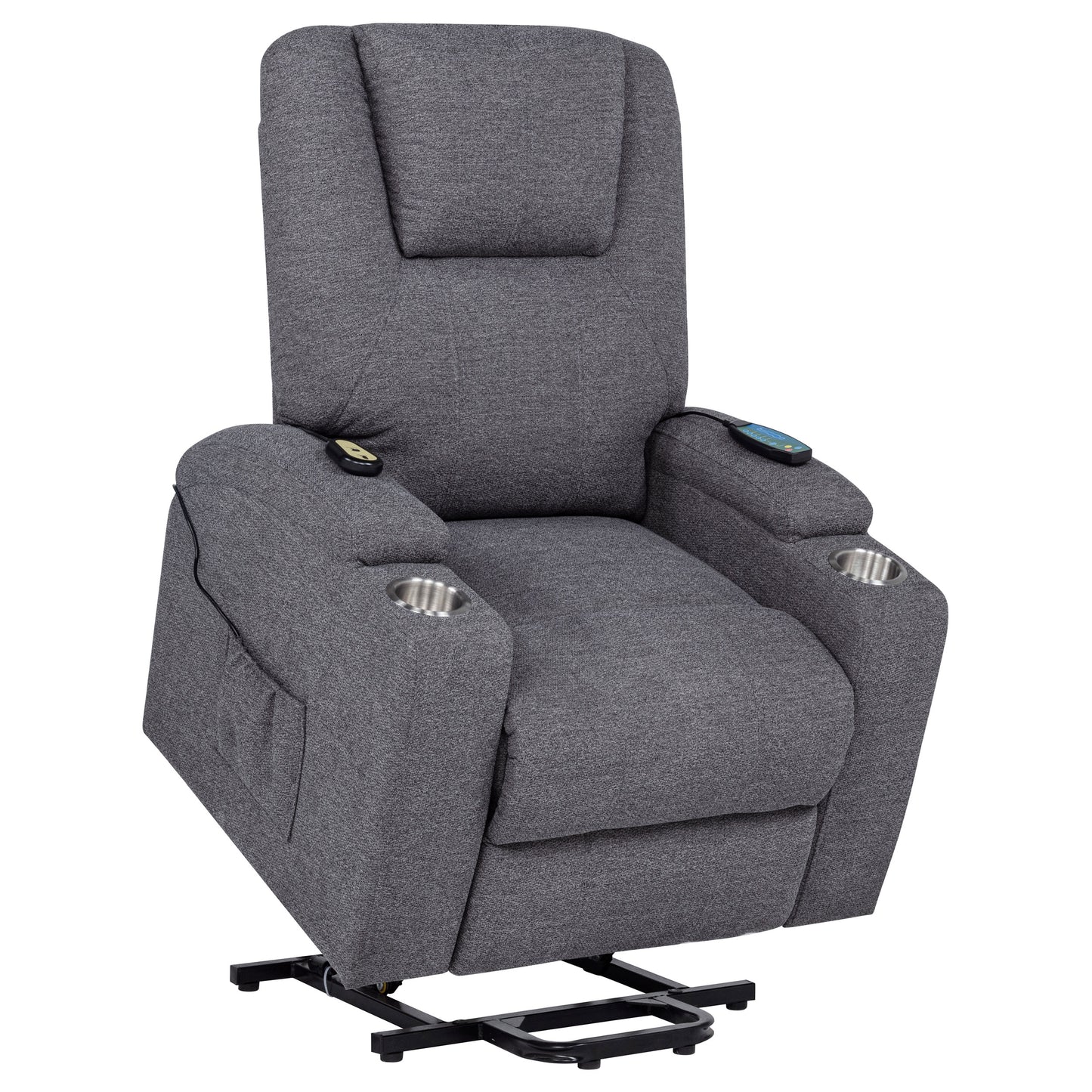 Louie Chenille Upholstered Power Lift Massage Chair