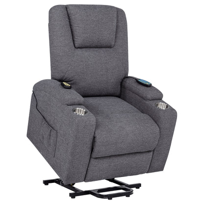 Louie Chenille Upholstered Power Lift Massage Chair