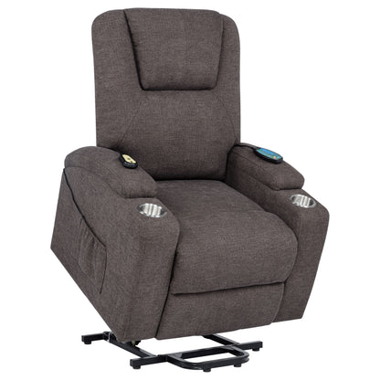 Louie Chenille Upholstered Power Lift Massage Chair