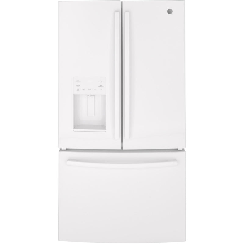 GE 36-inch, 25.6 cu. ft. French 3-Door Refrigerator GFE26JGMWW