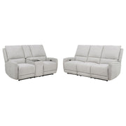 Sylmar Chenille Power Reclining Sofa Set Dove Grey