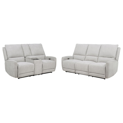 Sylmar Chenille Power Reclining Sofa Set Dove Grey