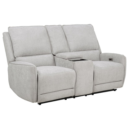 Sylmar Chenille Power Reclining Sofa Set Dove Grey