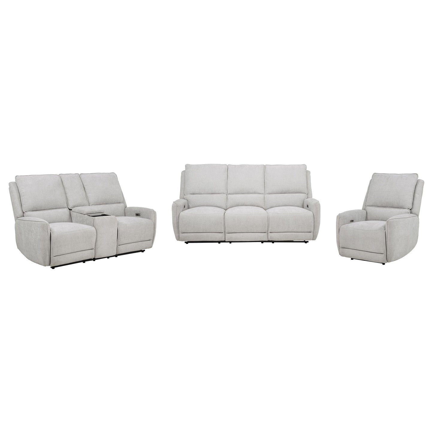 Sylmar Chenille Power Reclining Sofa Set Dove Grey