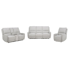 Sylmar Chenille Power Reclining Sofa Set Dove Grey