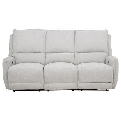Sylmar Chenille Upholstered Power Reclining Sofa Dove Grey
