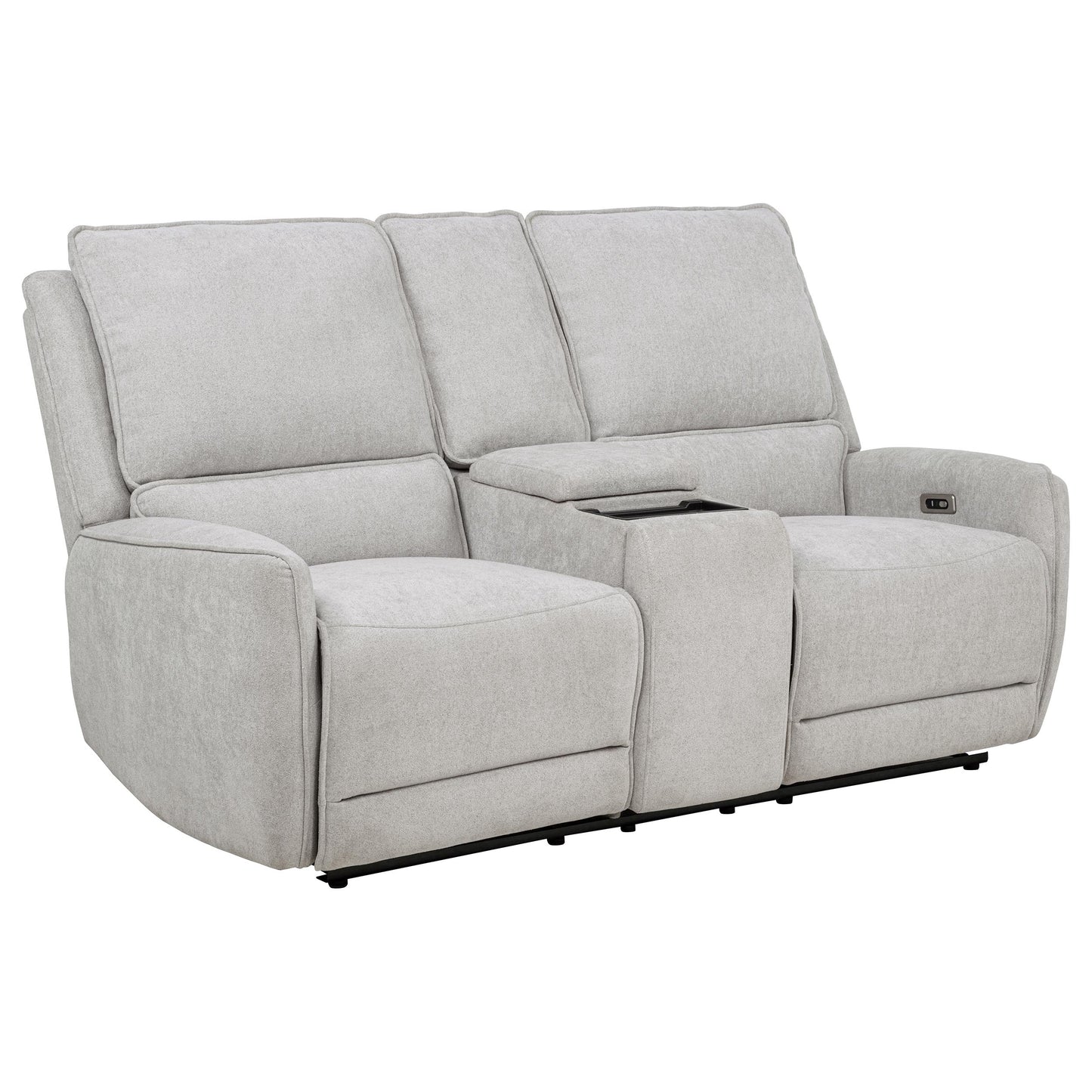 Sylmar Chenille Upholstered Power Reclining Loveseat Grey