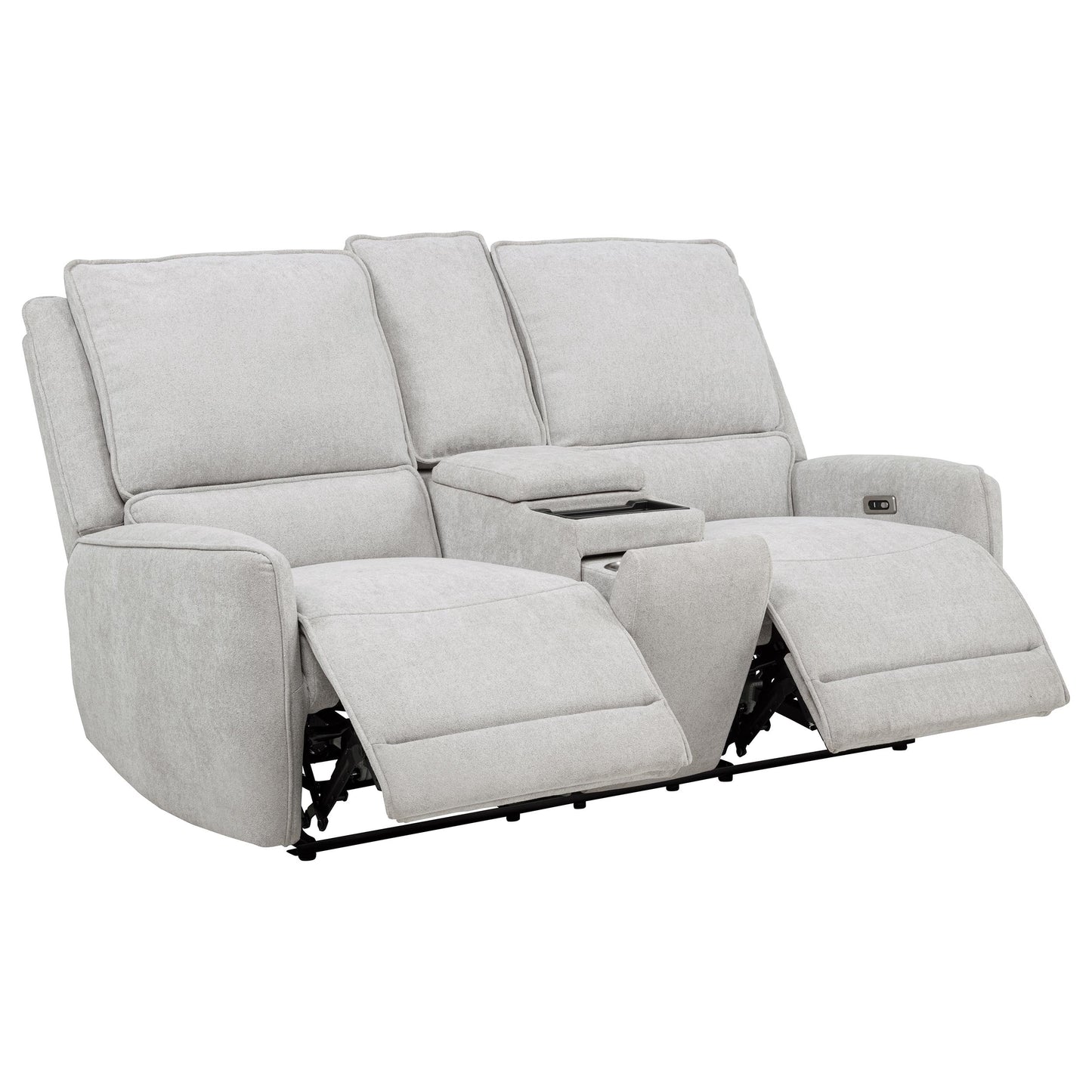 Sylmar Chenille Upholstered Power Reclining Loveseat Grey