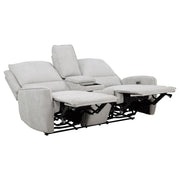 Sylmar Chenille Upholstered Power Reclining Loveseat Grey