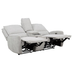 Sylmar Chenille Upholstered Power Reclining Loveseat Grey